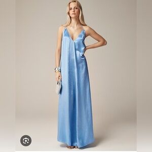 J Crew x Anna October Blue Halter Dress
